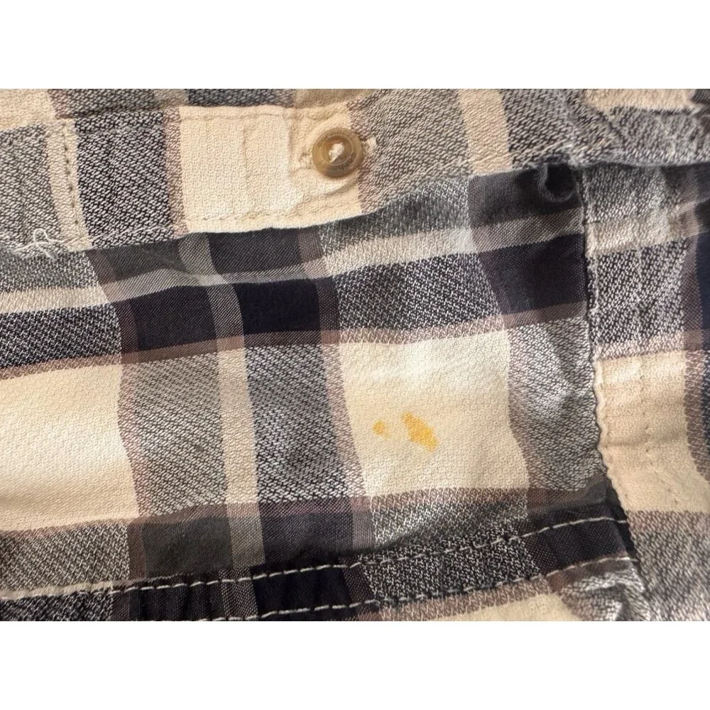 Carhartt Men’s XL Plaid Flannel Shirt Long Sleeve Button Up Work Blu/cre Cotton - Picture 2 of 8